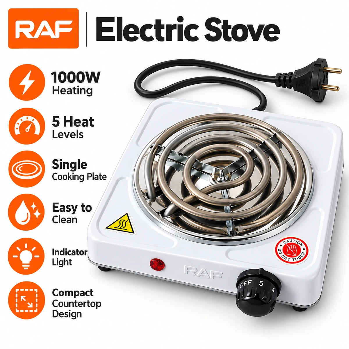 RAF Electric Stove & Hot Plate – 1000W | R.8010B